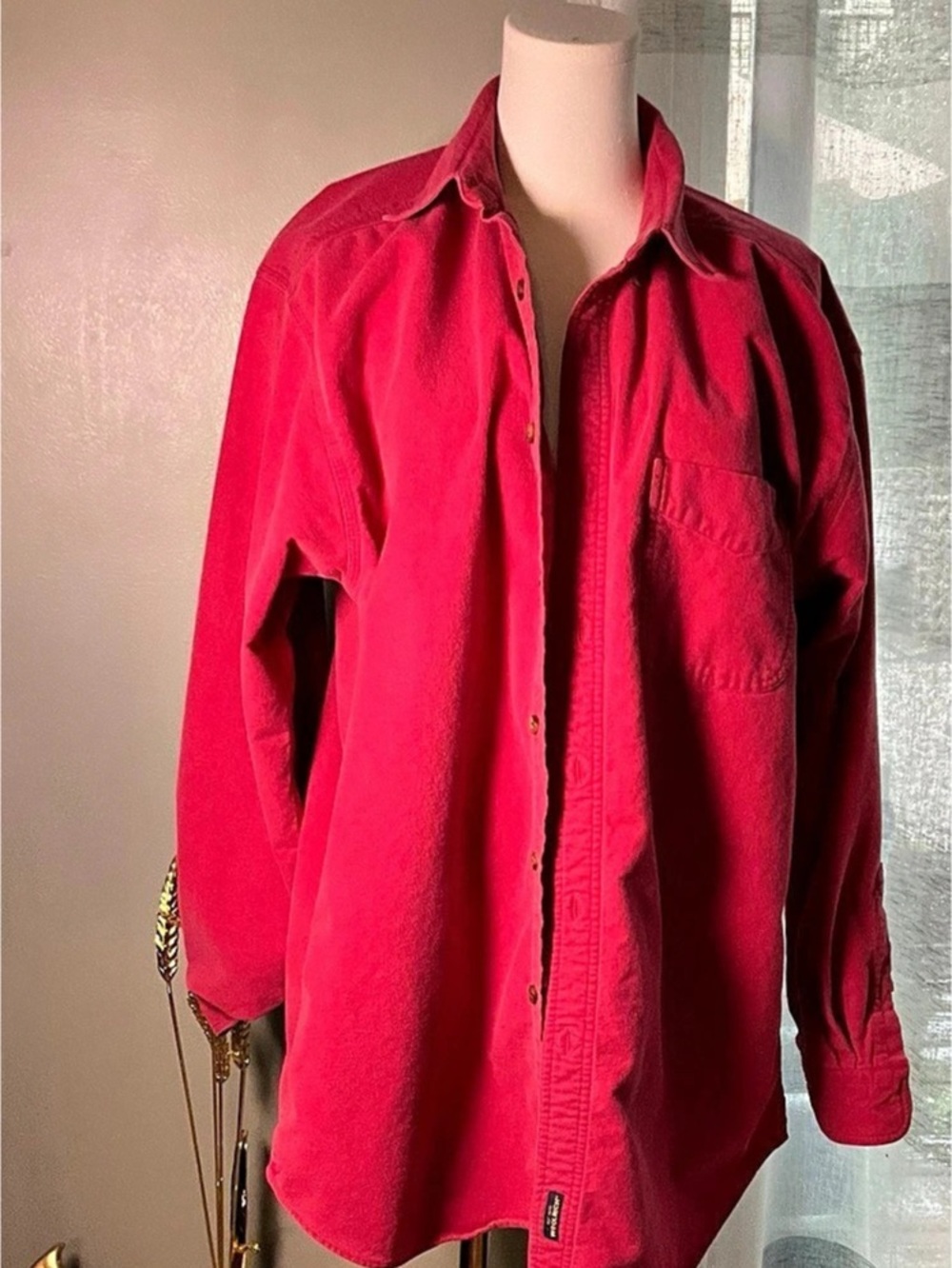 Woolrich 6430 Men's Cotton Button Down Shirt in Pink Size Large